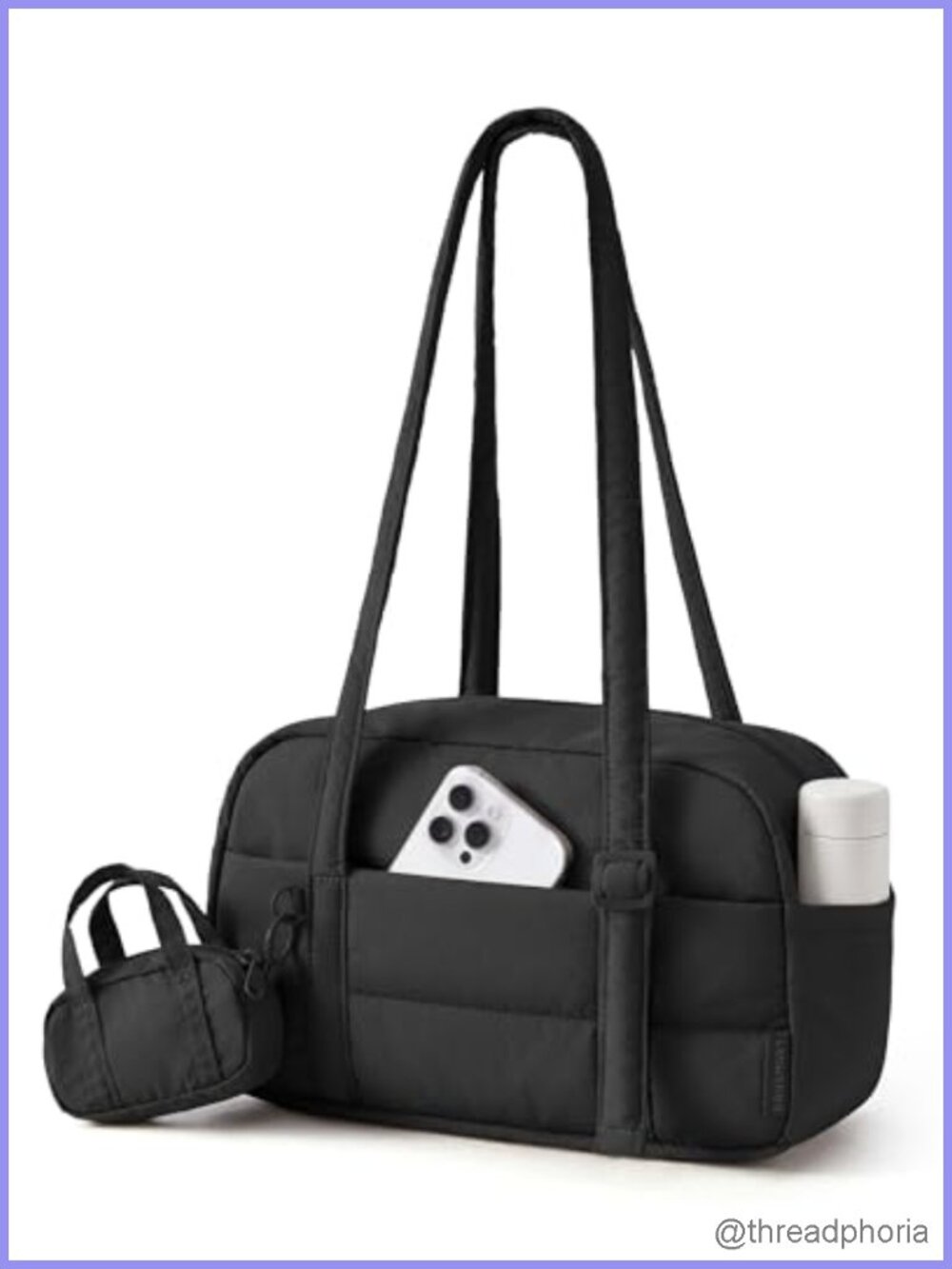 Puffer Quilted Shoulder Bag for Women, Lightweight Hobo Handbag Small Tote,